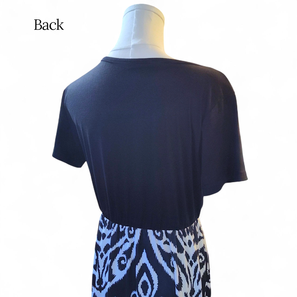 Maxi Dress Black/White Paisley Print Womens Size Large - Picture 6 of 7